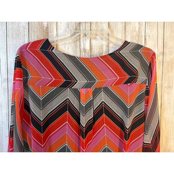 Banana Republic Chevron V-Neck Tie Waist Shift Dress - Size 14 - Picture 8 of 10